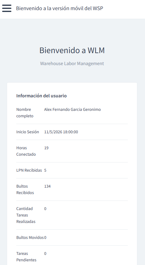 Dashboard Recibidor